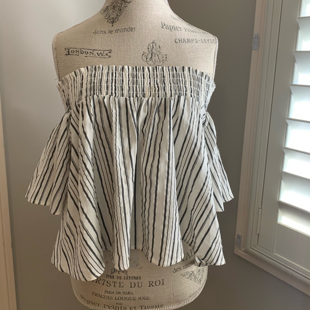 Striped off the shoulder urban outfitters top